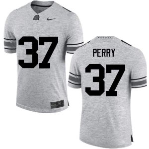 Men's Ohio State Buckeyes #37 Joshua Perry Gray Nike NCAA College Football Jersey January NFR4444KJ